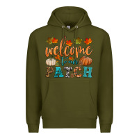 Army Green welcome to our patch Premium Hoodie - HRA Design Shop