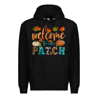 Black welcome to our patch Premium Hoodie - HRA Design Shop