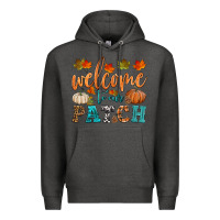Charcoal Heather welcome to our patch Premium Hoodie - HRA Design Shop