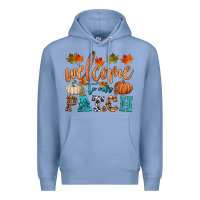 Colony Blue welcome to our patch Premium Hoodie - HRA Design Shop
