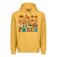 Mustard welcome to our patch Premium Hoodie - HRA Design Shop
