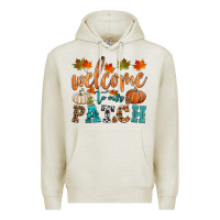 Oatmeal Heather welcome to our patch Premium Hoodie - HRA Design Shop