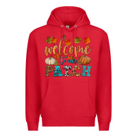Red welcome to our patch Premium Hoodie - HRA Design Shop