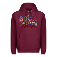 Burgundy Boom boom Mama 4th of july Premium Hoodie - CowGirlArtShop
