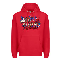 Red Boom boom Mama 4th of july Premium Hoodie - CowGirlArtShop