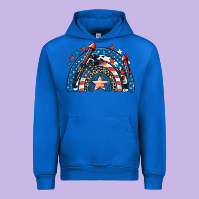 American Rainbow 4th Of July Urban Hoodie Designed By Cowgirlartshop