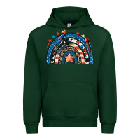 Forest Green American rainbow 4th of july Urban Hoodie - CowGirlArtShop