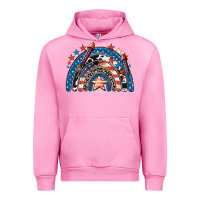 Fuchsia Pink American rainbow 4th of july Urban Hoodie - CowGirlArtShop