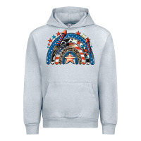 Heather Grey American rainbow 4th of july Urban Hoodie - CowGirlArtShop