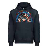 Navy American rainbow 4th of july Urban Hoodie - CowGirlArtShop
