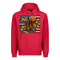 Cardinal Army USA lag leopard camouflage sunflower 20oz Premium Hoodie - Neo Western