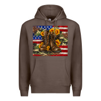 Coffee Army USA lag leopard camouflage sunflower 20oz Premium Hoodie - Neo Western