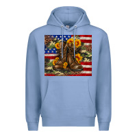 Colony Blue Army USA lag leopard camouflage sunflower 20oz Premium Hoodie - Neo Western