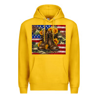 Army Usa Lag Leopard Camouflage Sunflower 20oz Premium Hoodie | Teevron
