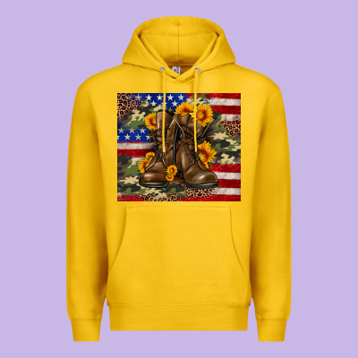 Army Usa Lag Leopard Camouflage Sunflower 20oz Premium Hoodie Designed By Neo Western