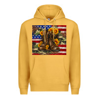Mustard Army USA lag leopard camouflage sunflower 20oz Premium Hoodie - Neo Western