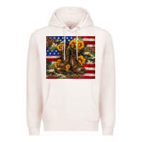 Pale Pink Army USA lag leopard camouflage sunflower 20oz Premium Hoodie - Neo Western