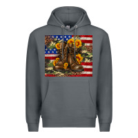 Rock Army USA lag leopard camouflage sunflower 20oz Premium Hoodie - Neo Western