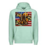 Seafoam Army USA lag leopard camouflage sunflower 20oz Premium Hoodie - Neo Western