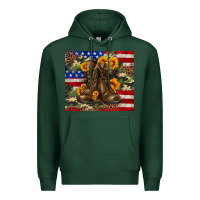 Sports Green Army USA lag leopard camouflage sunflower 20oz Premium Hoodie - Neo Western