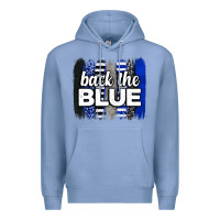 Colony Blue Back the blue brushstrokes Premium Hoodie - Neo Western