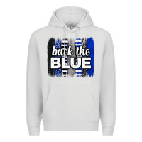 Dove Grey Back the blue brushstrokes Premium Hoodie - Neo Western