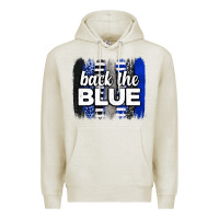 Oatmeal Heather Back the blue brushstrokes Premium Hoodie - Neo Western
