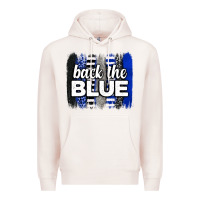 Pale Pink Back the blue brushstrokes Premium Hoodie - Neo Western
