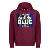 Burgundy Back the blue brushstrokes Premium Hoodie - Neo Western
