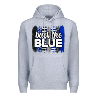 Heather Grey Back the blue brushstrokes Premium Hoodie - Neo Western
