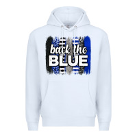 White Back the blue brushstrokes Premium Hoodie - Neo Western