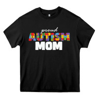 Black LIL Autism Mom Heavy Core Tee - CowhideDigitalArt