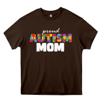 Chocolate Brown LIL Autism Mom Heavy Core Tee - CowhideDigitalArt