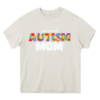 Cream LIL Autism Mom Heavy Core Tee - CowhideDigitalArt