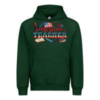 Forest Green American Teacher 4th of July Urban Hoodie - CowGirlArtShop
