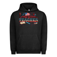Pigment Black American Teacher 4th of July Urban Hoodie - CowGirlArtShop