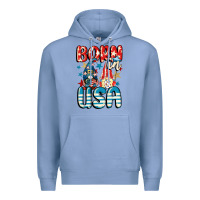 Colony Blue Born in USA gnomes 4th of July Premium Hoodie - CowGirlArtShop