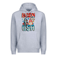 Heather Grey Born in USA gnomes 4th of July Premium Hoodie - CowGirlArtShop