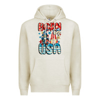 Oatmeal Heather Born in USA gnomes 4th of July Premium Hoodie - CowGirlArtShop