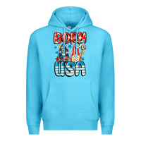 Ocean Blue Born in USA gnomes 4th of July Premium Hoodie - CowGirlArtShop