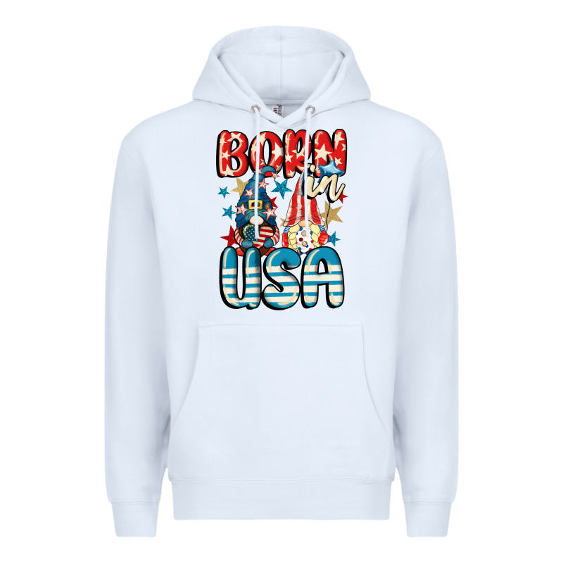 Born In Usa Gnomes 4th Of July Premium Hoodie by CowGirlArtShop | Teevron