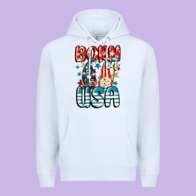 Born In Usa Gnomes 4th Of July Premium Hoodie Designed By Cowgirlartshop