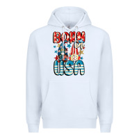 White Born in USA gnomes 4th of July Premium Hoodie - CowGirlArtShop