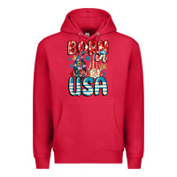Cardinal Born in USA gnomes 4th of July Premium Hoodie - CowGirlArtShop