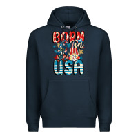 Navy Born in USA gnomes 4th of July Premium Hoodie - CowGirlArtShop