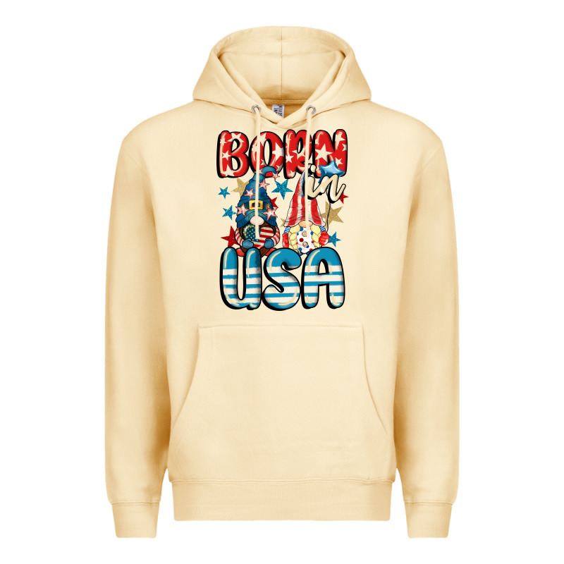 Born In Usa Gnomes 4th Of July Premium Hoodie by CowGirlArtShop | Teevron