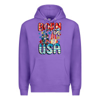 Purple Born in USA gnomes 4th of July Premium Hoodie - CowGirlArtShop