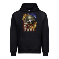 Black Army skull 4th of july Urban Hoodie - CowGirlArtShop