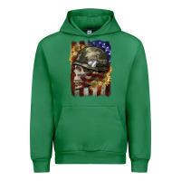 Emerald Army skull 4th of july Urban Hoodie - CowGirlArtShop