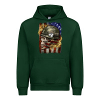 Forest Green Army skull 4th of july Urban Hoodie - CowGirlArtShop